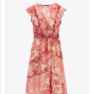 Zara Ruffled Print Dress